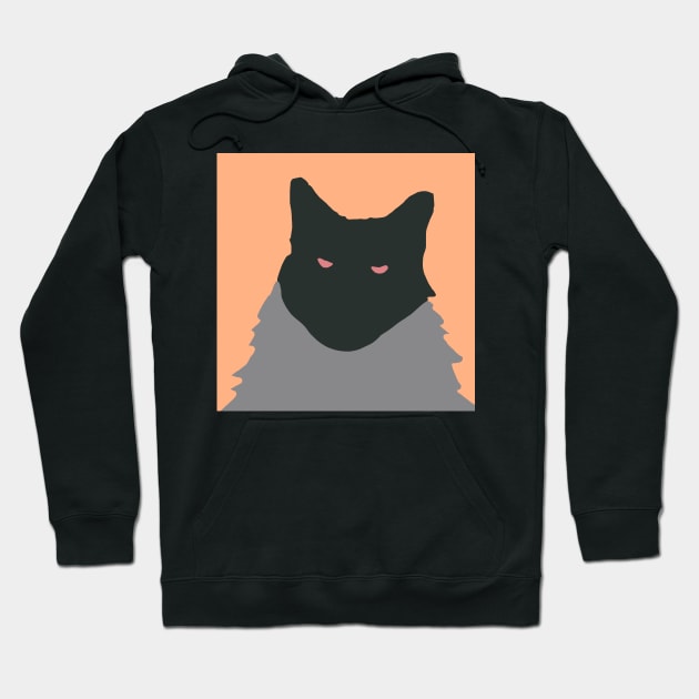 Maine Coon Cat Abstract with Peach Fuzz Background Hoodie by ellenhenryart